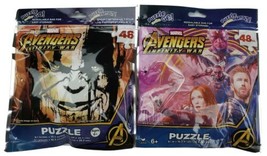 Lot of 2 Marvel Avengers 9&quot; x 10&quot; 48 pieces Jigsaw Puzzle Kids Travel. N... - $9.89