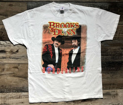 Vintage Brooks &amp; Dunn Borderline 1996 T-Shirt Delta White - Size XL - £63.49 GBP