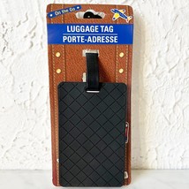 On the Go Luggage Tag Black Rubber Diamond Pattern Travel Bag ID Tag - $9.45