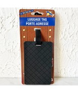 On the Go Luggage Tag Black Rubber Diamond Pattern Travel Bag ID Tag - $178.56 MXN