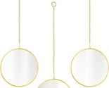 Coolxuan Round Decorative Mirror Set Of 3 For, Circle, 3Pc.Golden, 5.9&quot; ... - $34.96