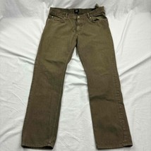 H&amp;M Mens Jeans Green Straight Fit 5 Pockets Design Denim Size 36W x 29L - £18.64 GBP
