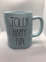 Rae Dunn Blue Frosty The Snowman Cup Mug &quot;Jolly Happy Fun&quot; Holiday Christmas - £14.73 GBP