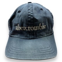 Vintage 90s Abercrombie &amp; Fitch Baseball Hat Cap Faded Blue Leather Stra... - $29.69