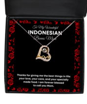 Indonesian Bonus Mom Necklace Gifts - To My Wonderful Bonus Mom - Love Pendant  - £39.27 GBP