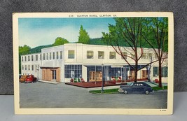 circa 1930-1940 Linen Postcard Clayton Hotel, Clayton GA - £7.82 GBP
