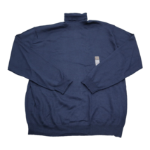 Linea Uomo Shirt Mens XL Navy Blue Turtleneck Modern Fit Long Sleeve New - $25.62