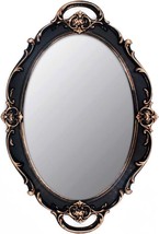 Vintage Mirror Small Wall Mirror Hanging Mirror 14.5 X 10 Inchs Oval Brown - £19.54 GBP