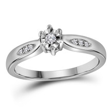 Sterling Silver Round Diamond Solitaire Bridal Wedding Engagement Ring S... - $60.00