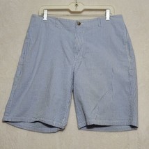 Vineyard Vines Mens Seersucker Club Shorts Sz 34 Blue White Striped - £17.85 GBP