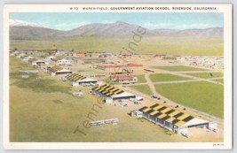 California Postcard Riverside, Ca. March Field Government Aviation School Vtg - £14.54 GBP