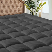 Quilted Mattress Pad Cooling Soft Bed Matress Topper Cover Fitted Deep Pocket  - £51.56 GBP+