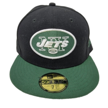 New York Jets NFL New Era 59Fifty Fitted 7 1/4 Black Green Hat - £19.48 GBP