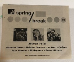 1999 MTV Spring Break Print Ad Britney Spears NSYNC 98 Degrees Eminem TPA21 - £4.57 GBP