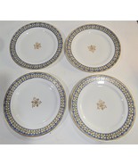 4 Vintage Nippon Handpainted Blue &amp; Gold 7 5/8&quot; Salad or Dessert Plates - $39.34 CAD