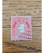 Ireland Stamp Map of Ireland 1p Used Red - $2.72 CAD