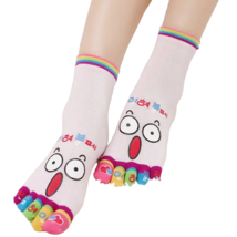 Women&#39;s Expression Pattern Graphic Cotton Toe Socks - New - Pink - $9.99