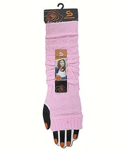 Cable Knit Women&#39;s Arm Finger Warmers With Thumb Holes Light Pink New 15... - £9.90 GBP