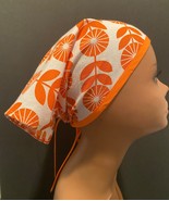 “Orange Flowers &quot; Contrast Trim/Ties, Scarf Vintage Look, Camping, Beach... - $27.08 CAD