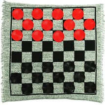 Jumbo Checkers, Giant 3-In-1 Checkers Game Rug Board Game Set - £26.54 GBP