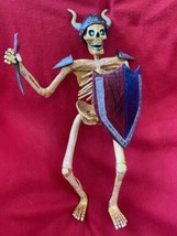 Mexican Folk Art Day Of The Dead Papier-mâche  Skeleton Viking - £61.58 GBP