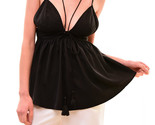 FINDERS KEEPERS Womens Tank Top Elegant Beautiful Solid Black Size S - £48.83 GBP