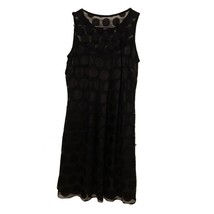 Phoebe Couture Black Sleeveless Polka Dot Shift Dress Womens Size 6 Silk - $17.00