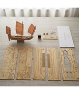 Ancient Chinese Sailboat Green Eyebrows 1:148 Laser-Cut Wooden Ship Mode... - $437.52 MXN