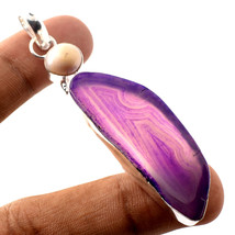 Purple Botswana Agate River Pearl Gemstone Fashion Pendant Jewelry 3&quot; SA 5399 - £5.10 GBP