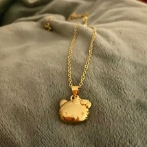 Hello Kitty Necklace 925 Gold Hello Kitty Pendant - £66.19 GBP