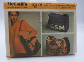 1970 McCalls #2378 Shoulder Bag Purse Pattern New &amp; Uncut - $9.82