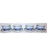 SET OF CHATSWORTH PRODUCTIONS SINGAPORE DRAGON BLUE &amp; WHITE SAKE CUPS &amp; ... - £51.60 GBP