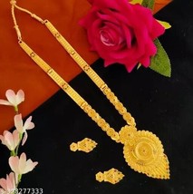 Indian Women Long Necklace Set Gold plated Designer Fashion Jewelry Wedd... - $28.70