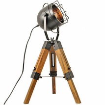 Nautical Spotlight Wooden Tripod Stand With Metal Searchlight Décor Corner light - £179.83 GBP