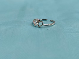 Women&#39;s Double Heart Pretty Adjustable Toe Ring 925 Sterling Silver - £2.78 GBP