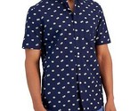 Club Room Men&#39;s Brother Reg-Fit Leaf-Print Cotton Button-Down Shirt Navy... - $19.99