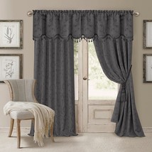 Elrene Home Fashions Mia Jacquard Scroll Blackout Window Curtain, 52" X, Grey - $32.99
