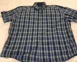 Hunt Club Size Large XL Cotton Plaid Button Up Shirt Short Sleeve Collared - $15.60