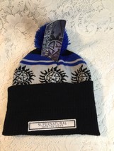 Supernatural Join The Hunt Winter Beanie Cap Hat Black Blue and Gray Culturefly - £10.50 GBP
