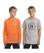 Hurley 2 Pack Boys Graphic Tee &amp; Slub Long Sleeve Tee Size XL 14/16 Grey... - $14.95