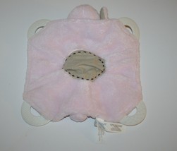 Pottery Barn Kids Pink Bunny Rabbit 8&quot; Teething Security Blanket Plush Soft Toy - £9.16 GBP