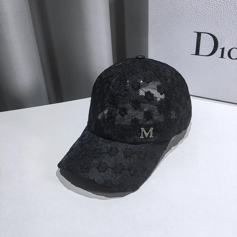 Small Fragrance M Label Hat Lace Flower Cap Thin Breathable Shade Baseball Net C