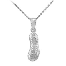 Sterling Silver Peanut Fortune Fertility Chinese Birth Wealth Pendant Necklace - £23.90 GBP+
