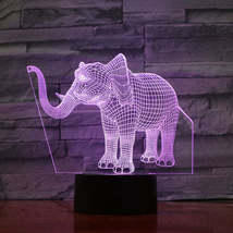 Novelty Lighting Elephant Shape 3D7 Color Changing Touch Switch LEDUSB Desk Lamp - £39.11 GBP