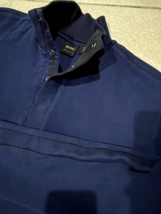 Hugo Boss 1/4 Button Sweater Mens Large Regular Fit Blue Cotton Long Sleeve - $22.12