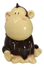 Whimsical Playful Ape Chimp Monkey Money Coin Savings Piggy Bank Figurine - $383.50 MXN