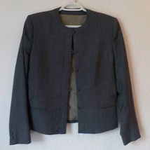 Vintage Morning Ady Gray 100% Wool Blazer Women size 10 Button Up Pad Sh... - $24.75