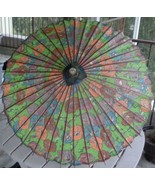 Beautiful Original Paper &amp; Wood Parasol - Bamboo Handle - VGC - GORGEOUS... - $81.48 CAD