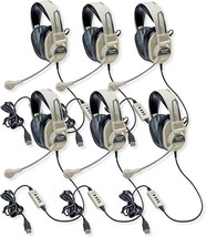 Califone 3066-USB Deluxe Multimedia Stereo Headset with USB Plug (Pack of 6) - £233.91 GBP