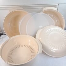 Vintage Tupperware microwave cooker set 6 pcs steamer 3 &amp; 1.75 quart cle... - $49.00